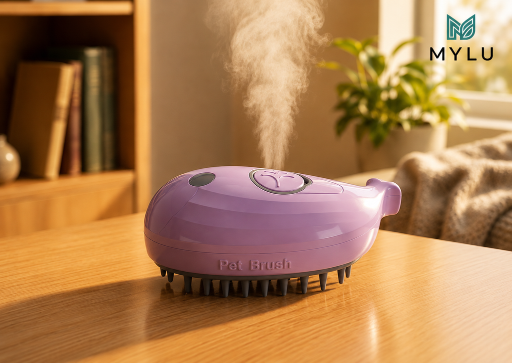 Cepillo vapor para mascota (rosa)